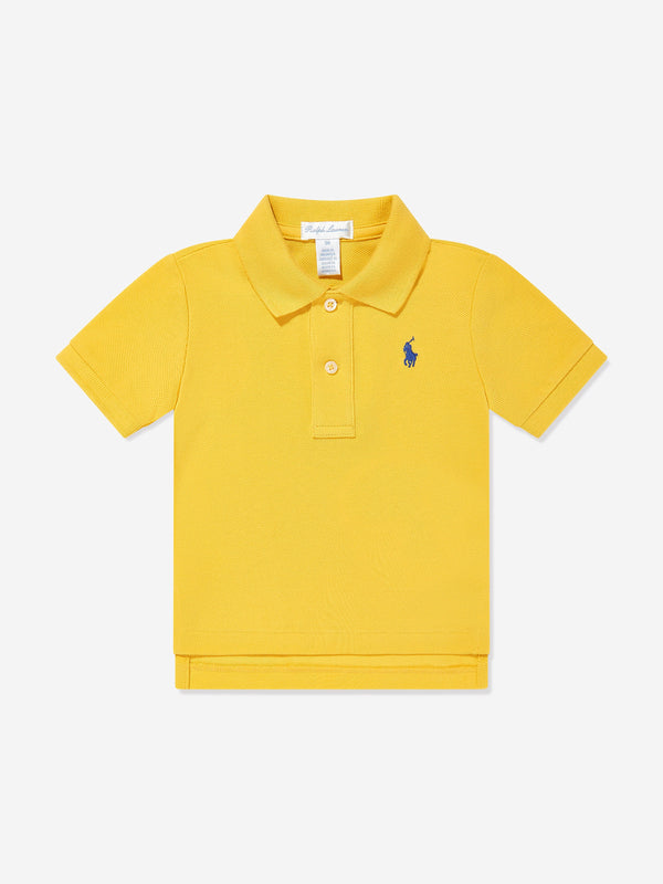 Baby Boys Logo Polo Shirt in Yellow