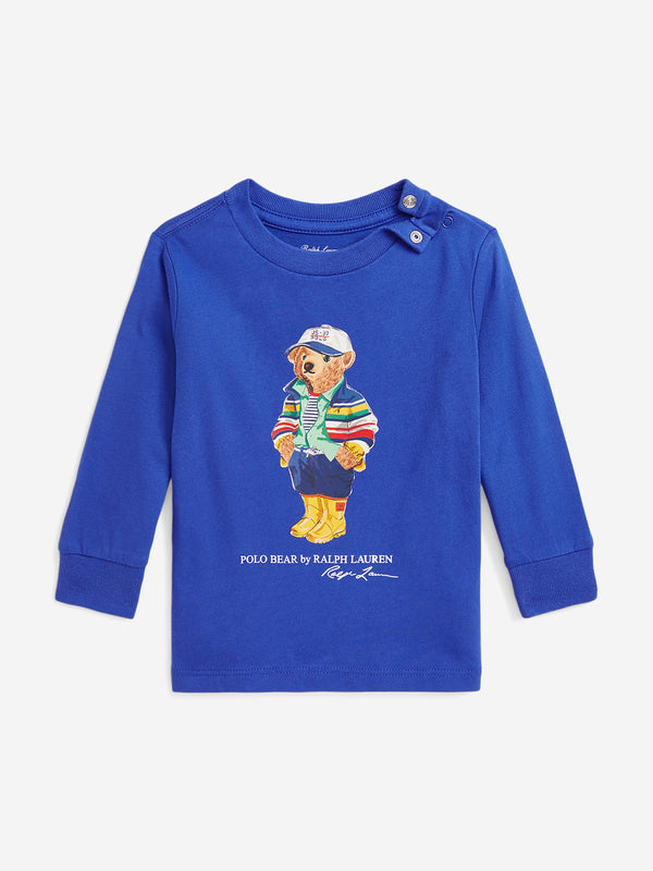 Baby Boys Bear Long Sleeve T-Shirt in Blue