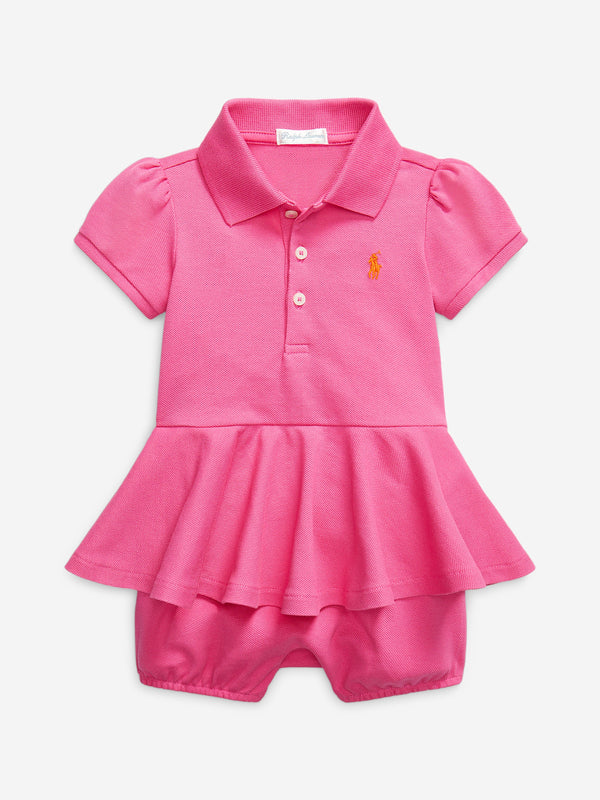 Baby Girls Peplum Bubble Romper in Pink