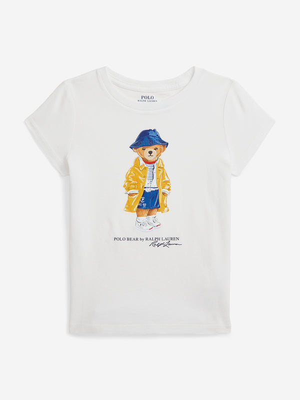 Girls Polo Bear T-Shirt in White