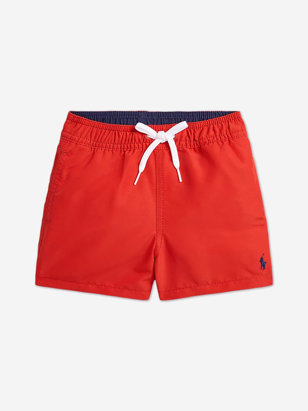 Boys Logo Swim Shorts in Red