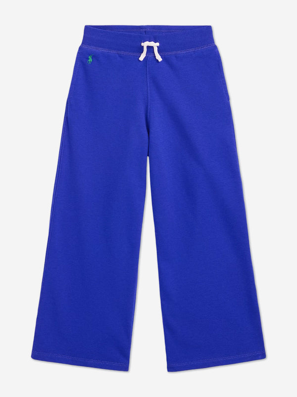 Girls Wide Leg Joggers in Blue