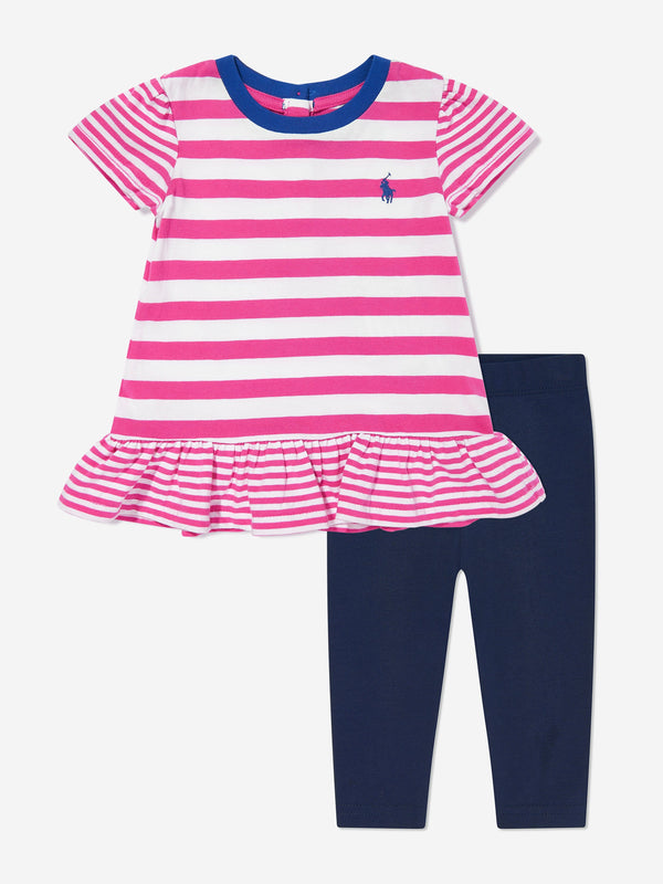 Baby Girls T-Shirt and Leggings Set in Blue