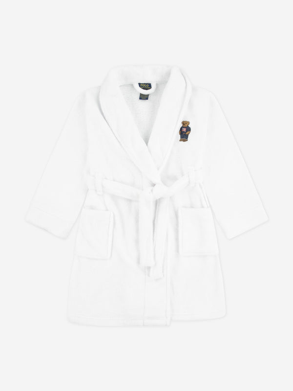 Cozy White Bear Patch Bathrobe for Boys