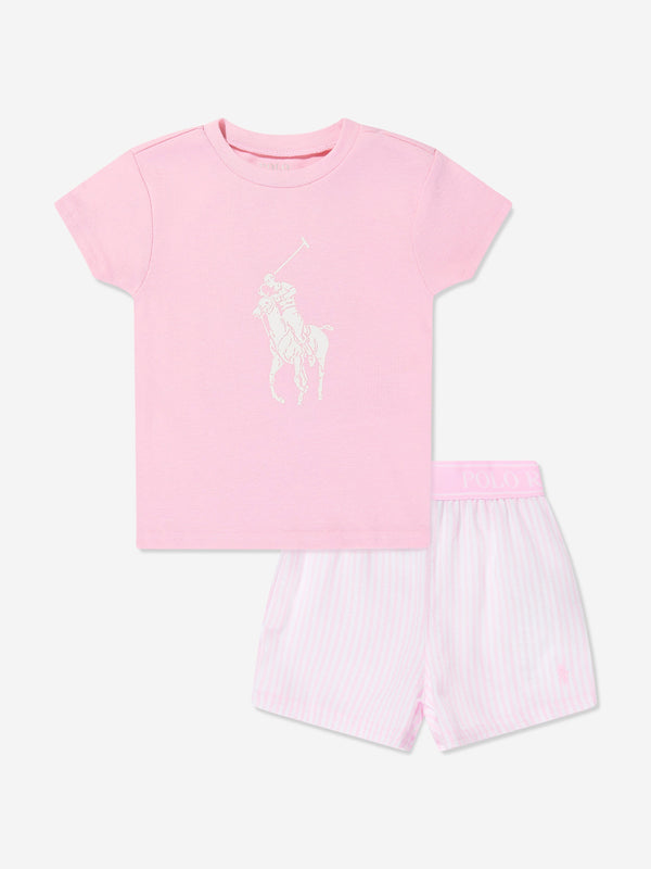 Ralph Lauren Girls Short Pyjama Set in Pink