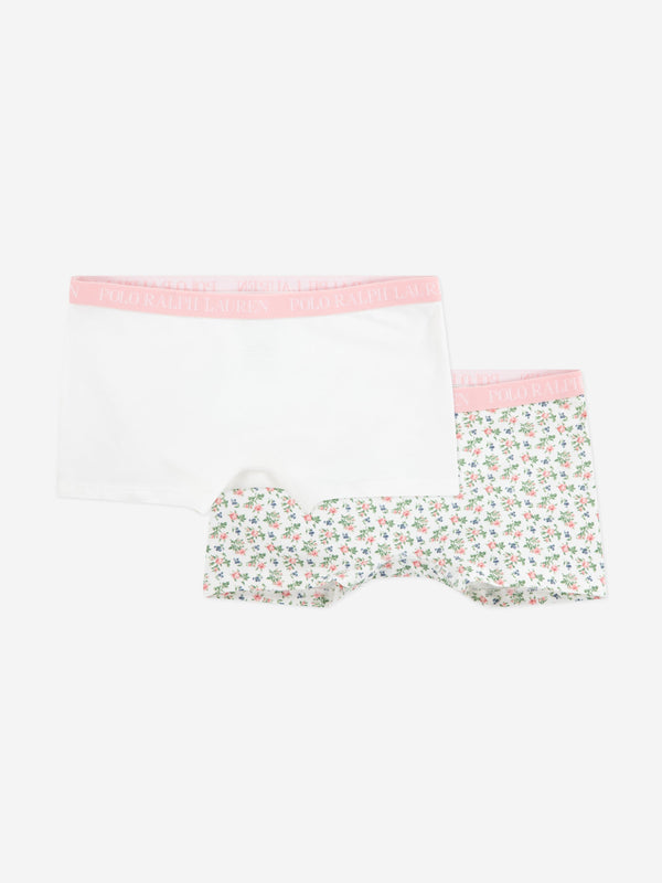 Ralph Lauren Girls 2 Pack Short Knickers Set in Ivory