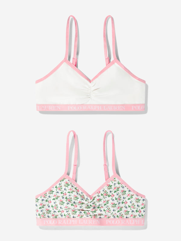 Ralph Lauren Girls 2 Pack Bralette Set in Ivory