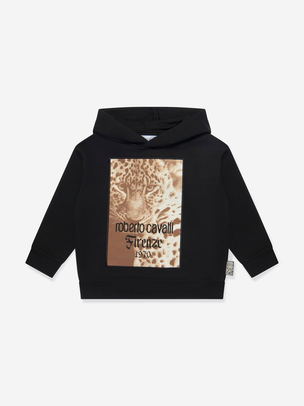 Roberto Cavalli Boys Tiger Hoodie in Black