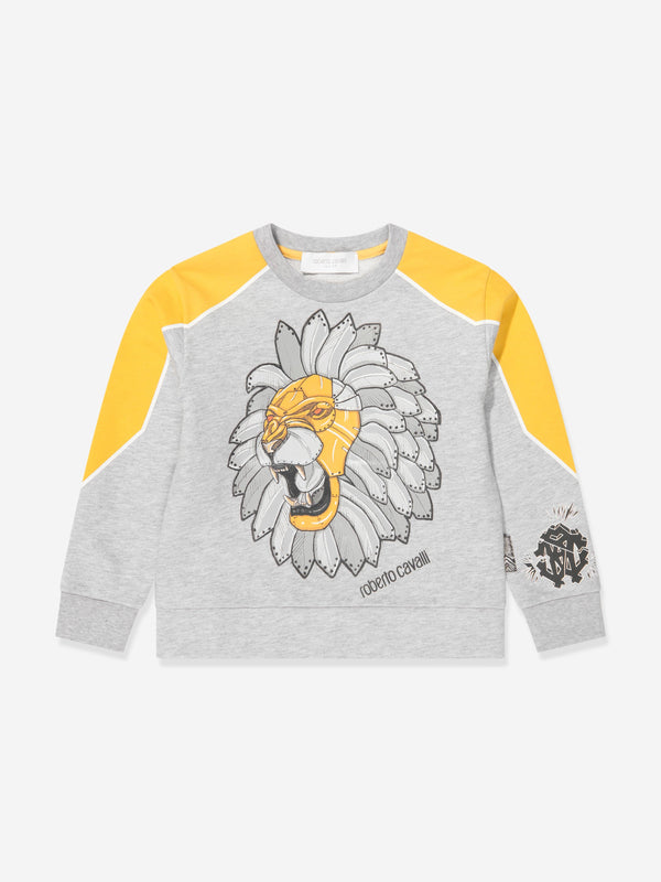 Roberto Cavalli Boys Lion Sweatshirt in Grey