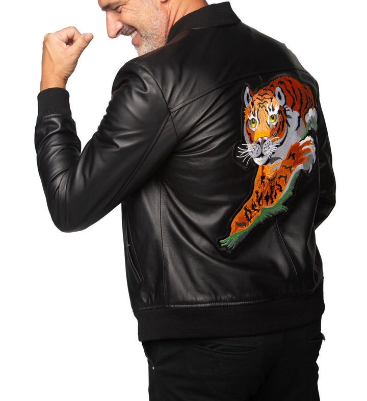 Vintage tiger leather jacket
