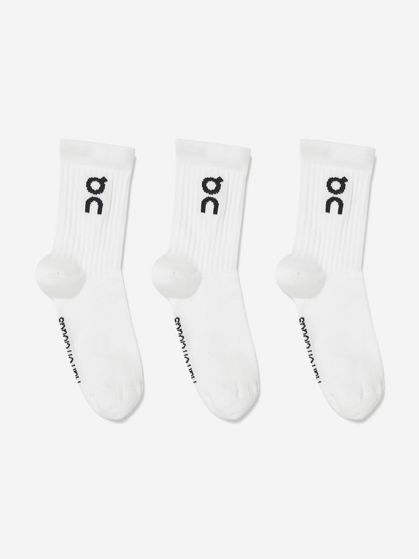 On Running Kids Logo Socks 3-Pack in White