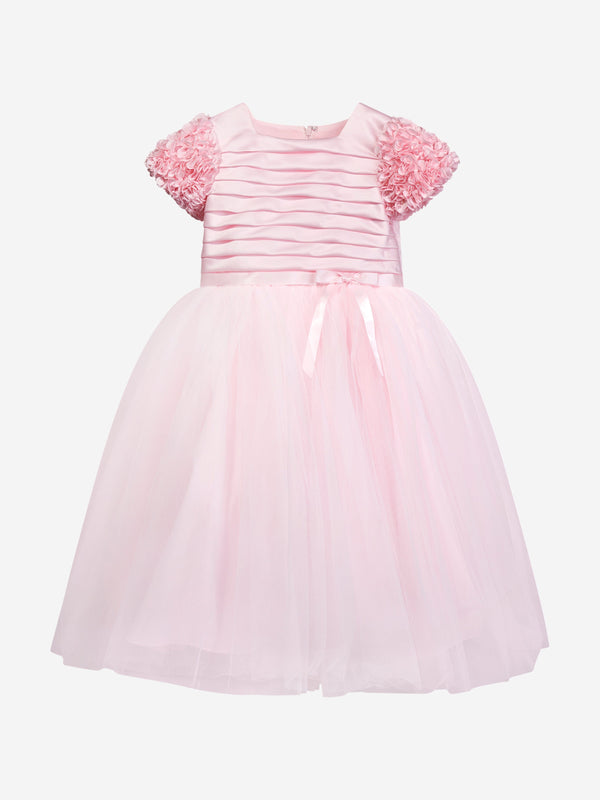 Sarah Louise Girls Ceremonial Ballerina Length Dress in Pink