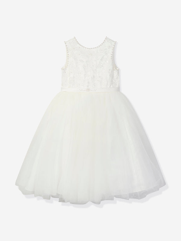 Sarah Louise Girls Ceremonial Ballerina Length Dress in Ivory