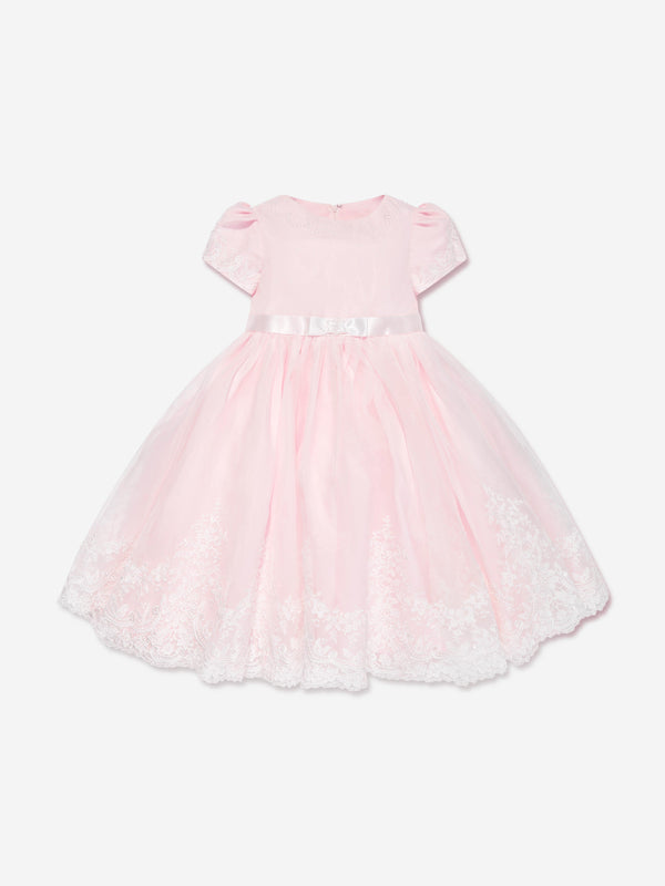 Sarah Louise Girls Ceremonial Ballerina Length Dress in Pink