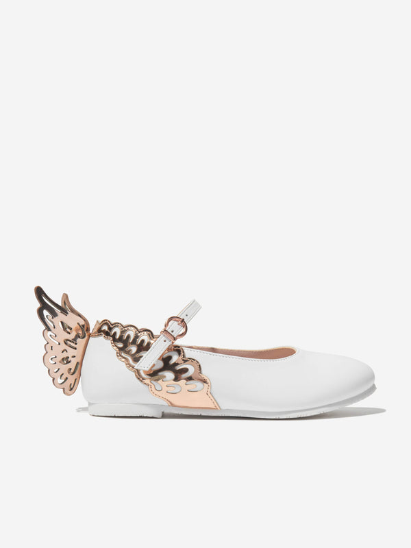 Sophia Webster Girls Leather Evangeline Shoes in White