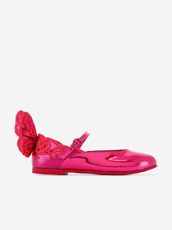 Sophia Webster Girls Chiara Broderie Flat in Pink