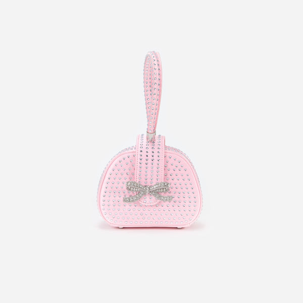 Girls Heart Rhinestone Bag in Pink (15cm)