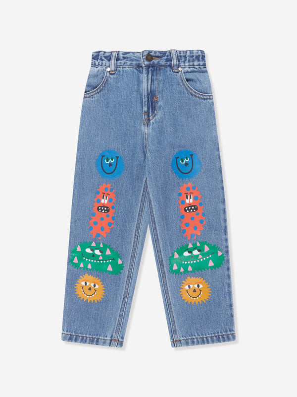 Stella McCartney Boys Monster Print Jeans in Blue