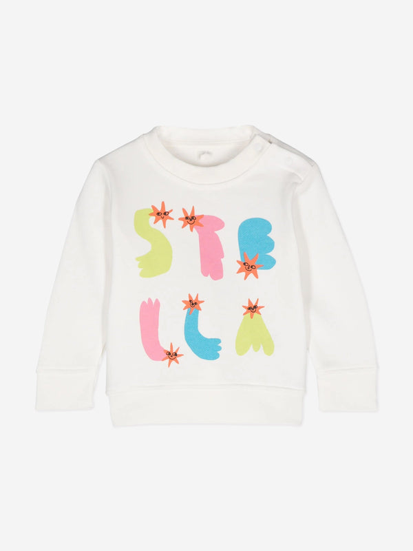 Stella McCartney Baby Girls Logo Sweatshirt in Ivory