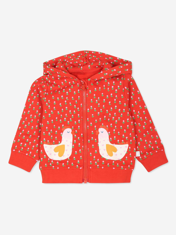 Stella McCartney Baby Girls Chicken Zip Up Top in Red