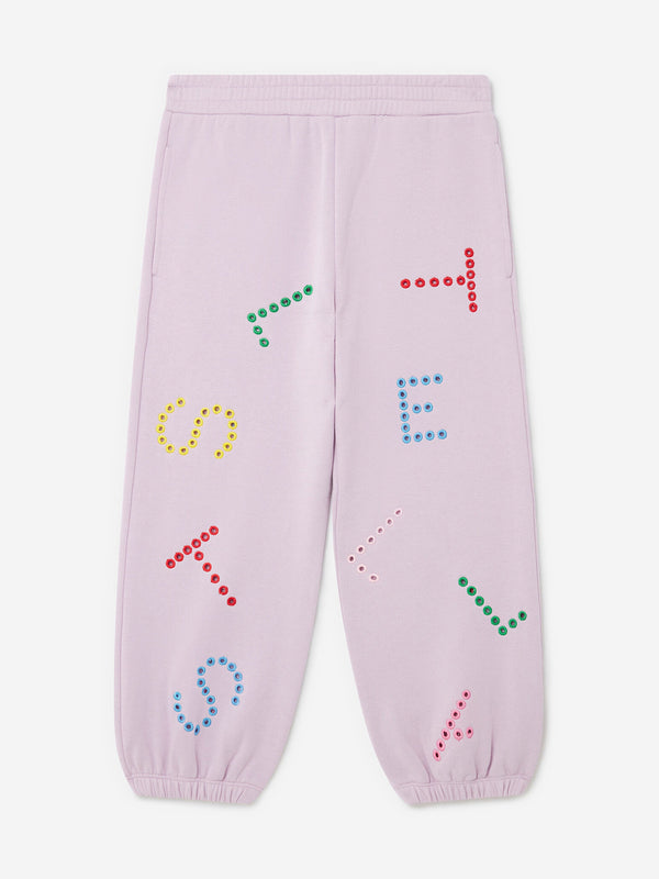 Stella McCartney Girls Logo Joggers in Purple