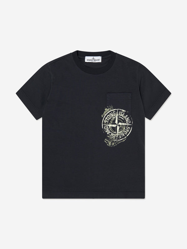 Boys Logo Pocket T-Shirt in Navy