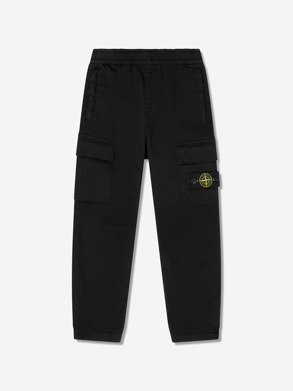 Boys Cargo Trousers in Black