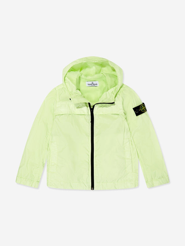 Boys Hooded Zip Up Jacket in Green