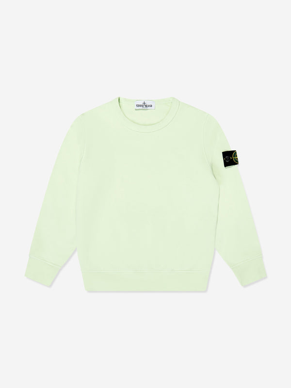 Stone Island Boys Logo Sweatshirt in Green