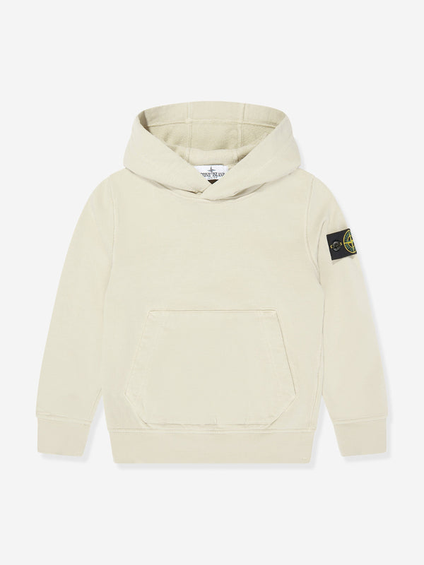 Boys Logo Hoodie in Beige