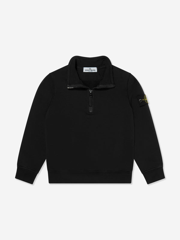 Boys Half Zip Sweatshirt in Black