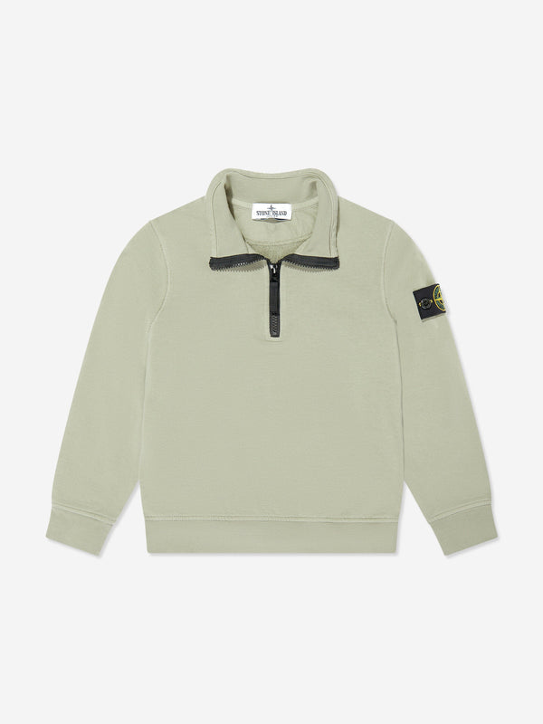 Boys Half Zip Sweatshirt in Green