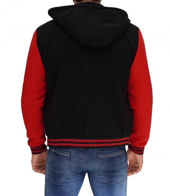 Detachable hood varsity jacket
