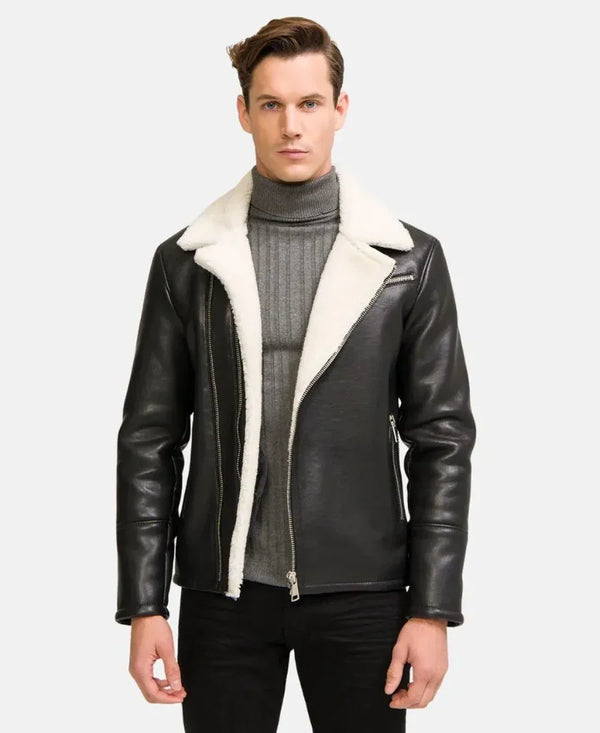 Moto shearling leather jacket
