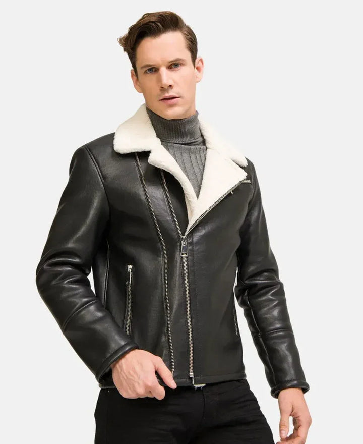 Real leather jacket with shearling
