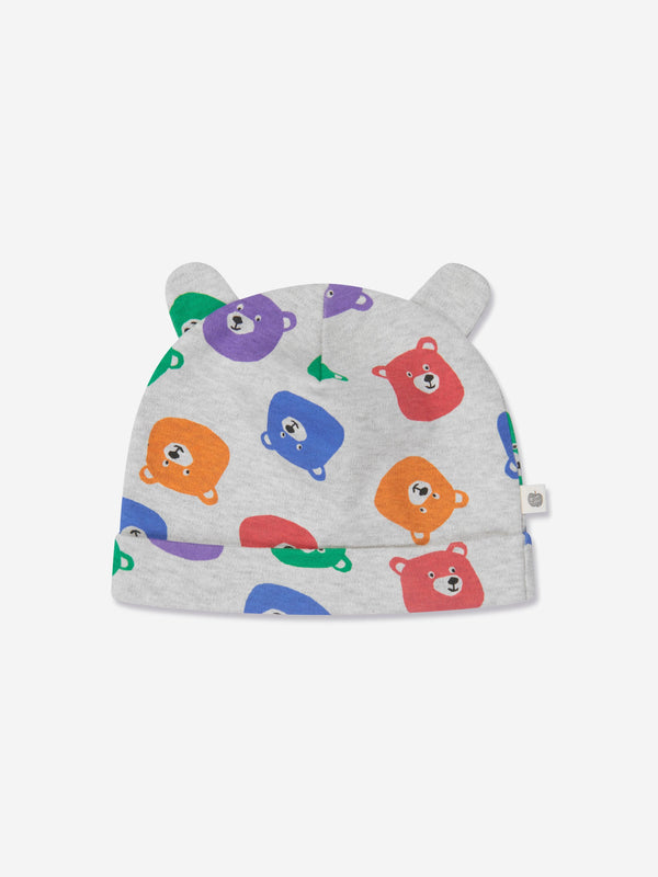 The Bonnie Mob Baby Bears Print Hat With Ears in Multicolour