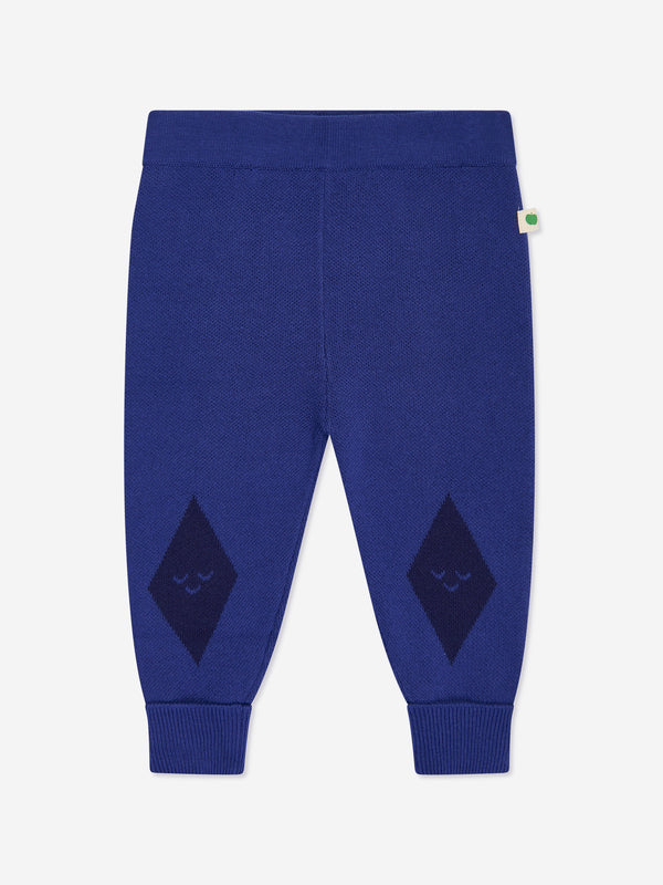 The Bonnie Mob Boys Fern Cabin Knit Joggers in Blue