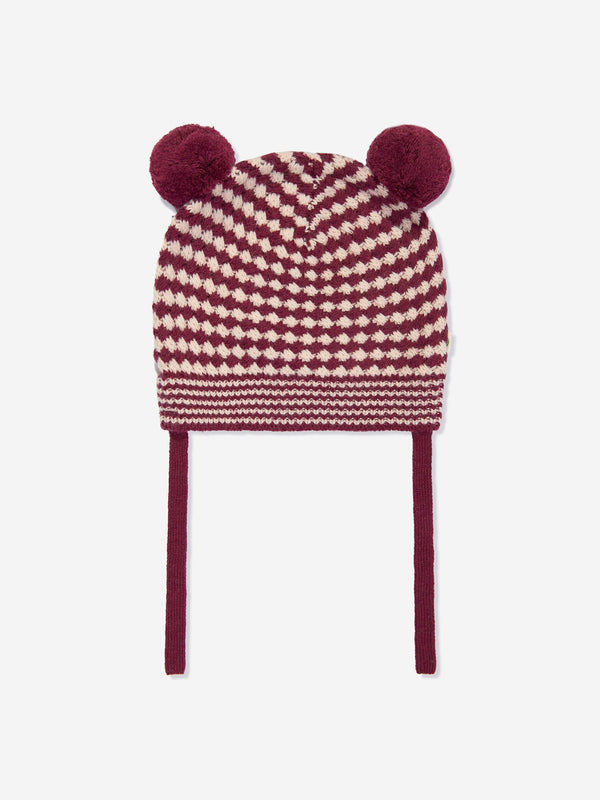 The Bonnie Mob Baby Girls Hazel Chunky Checker Hat in Berry