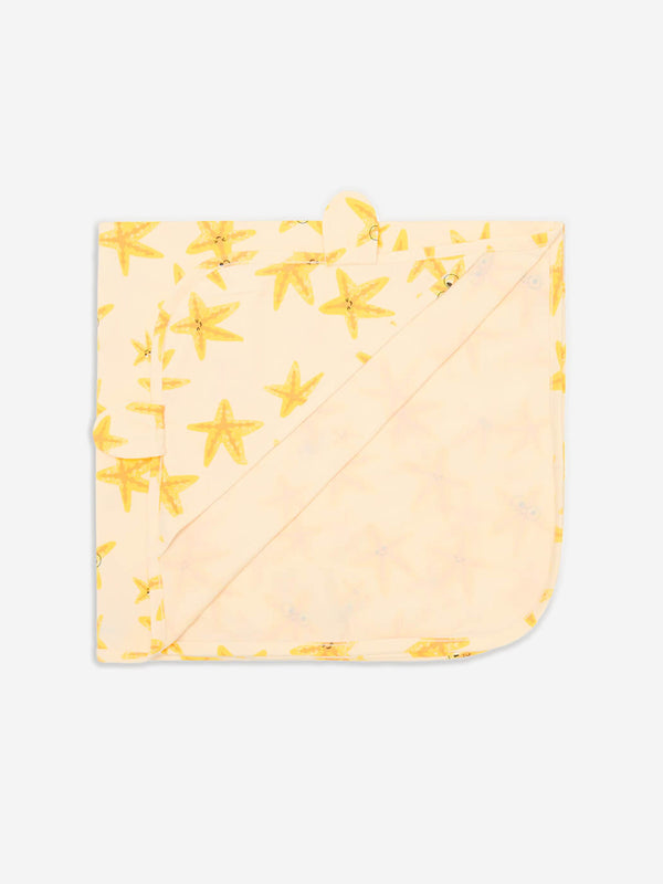 The Bonnie Mob Baby Girls Starfish Shawl in Ivory