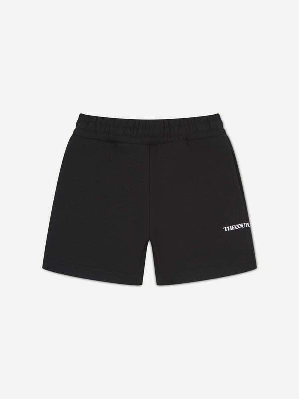 The Couture Club Kids Raw Seam Shorts in Black