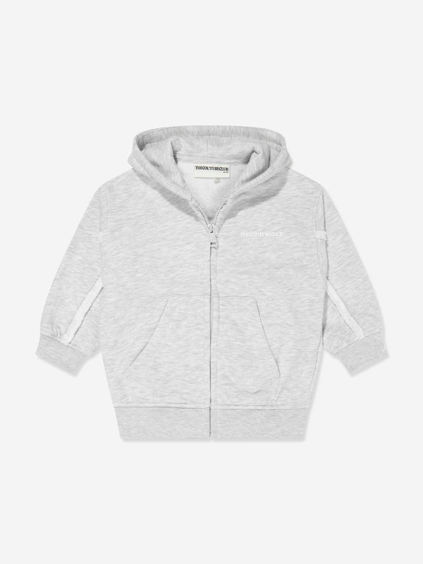 The Couture Club Kids Raw Seam Members Only Zip Up in Grey