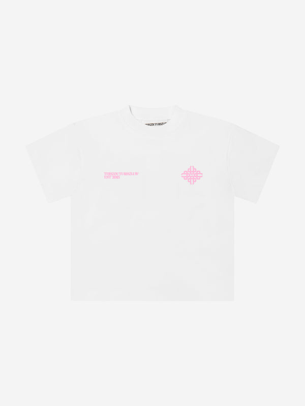 Kids Blurred Graphic Emblem T-Shirt in White