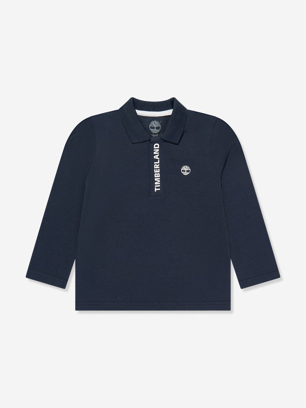 Timberland Boys Long Sleeve Polo Shirt in Navy