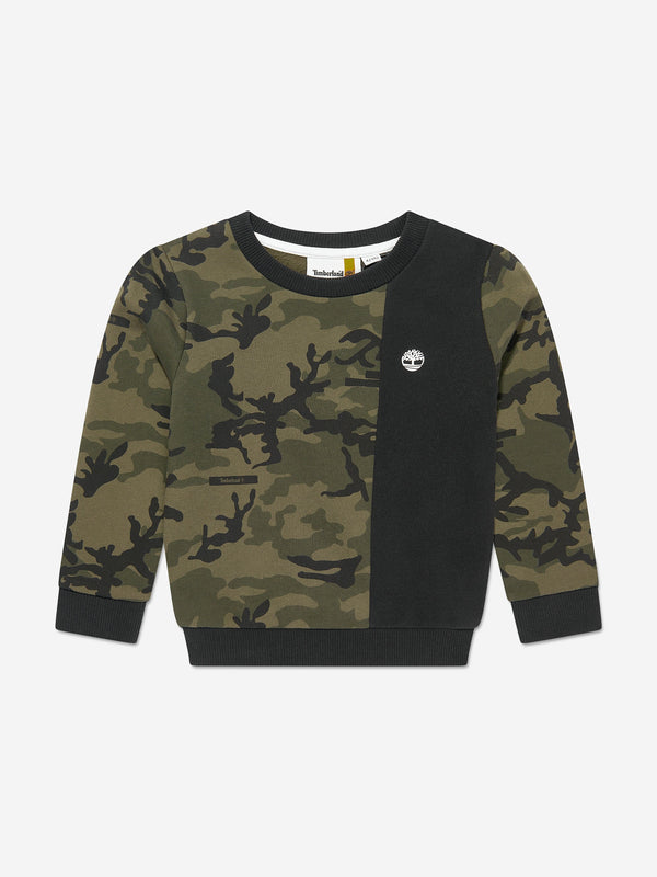 Timberland Boys Camouflage Sweatshirt in Green