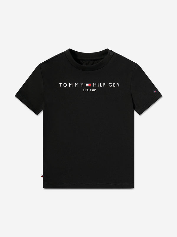 Tommy Hilfiger Baby Essential Logo T-Shirt in Black