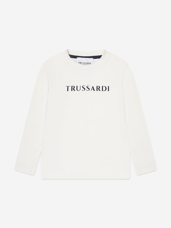 Trussardi Boys Beid Long Sleeve T-Shirt in Ivory