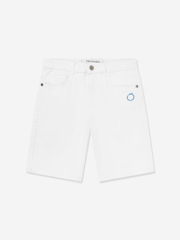 Trussardi Boys Mogurean Bermuda Shorts in White