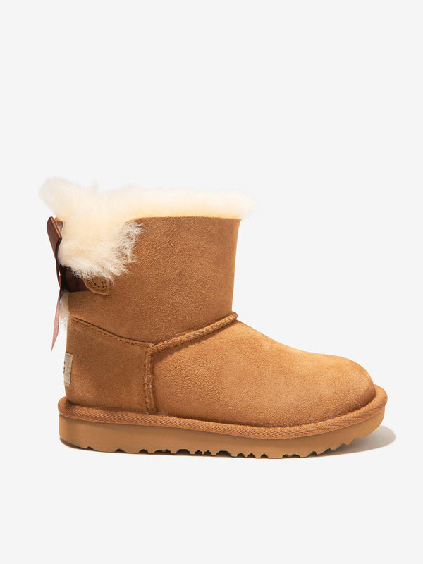 UGG Girls Mini Bailey Bow II Boots in Brown