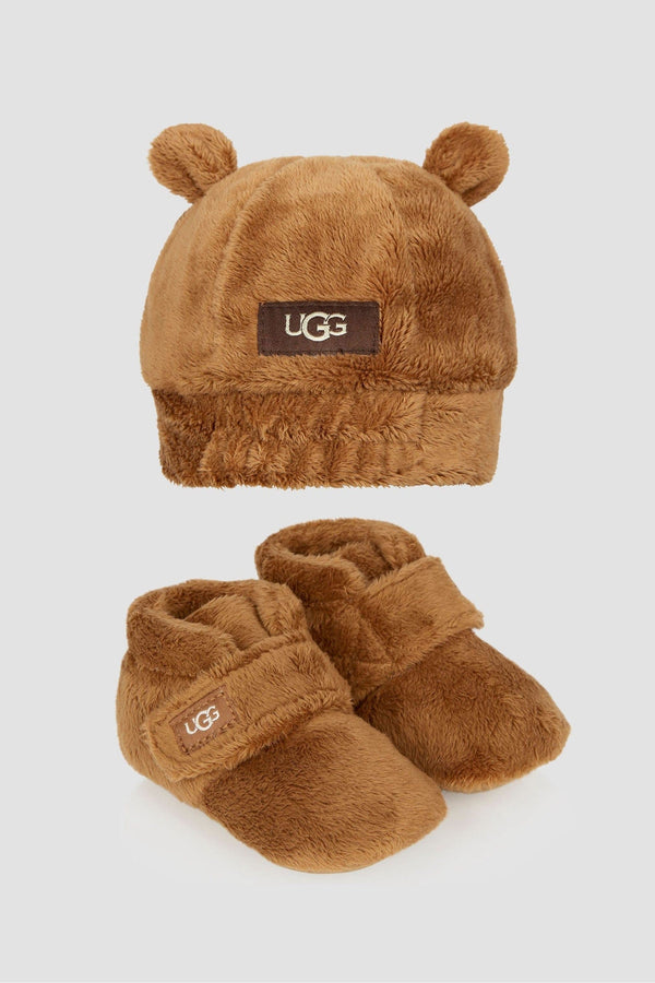 UGG Baby Bixbee And Beanie Gift Set in Brown