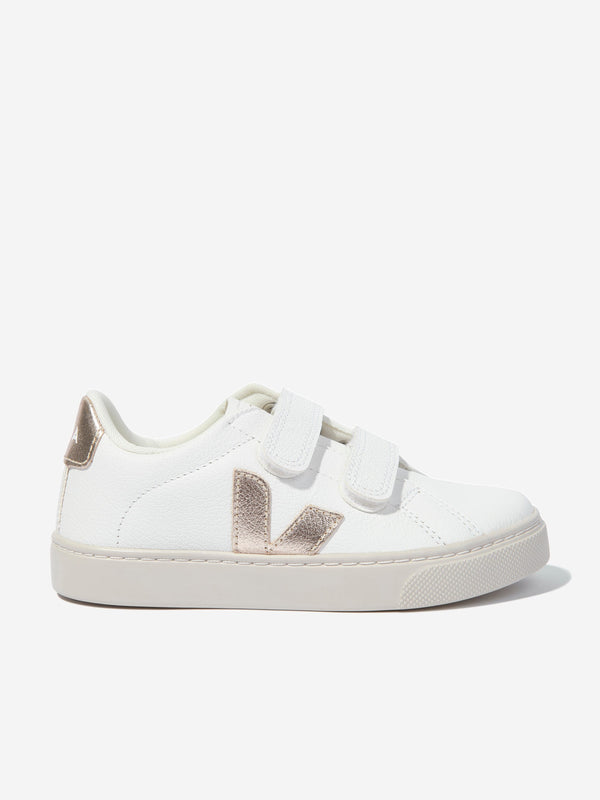 Veja Kids ChromeFree Leather Esplar Trainers in White